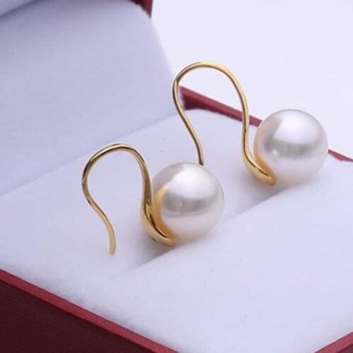 Charming AAA10-11mm south sea white earring 18k yellow gold
