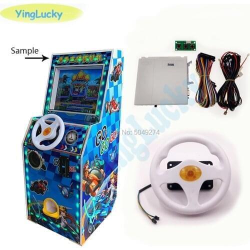 Entertainment Multi games racing car game board with colorful led steering wheel Wire harness for Childrens game machine Fireca