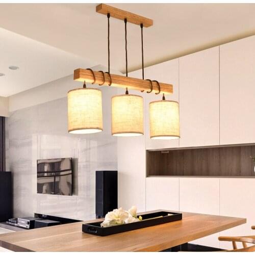 Nordic White Black Wood Pendant light restaurant bar bedside kitchen lamps Japanese minimalist modern creative Pendant lamp