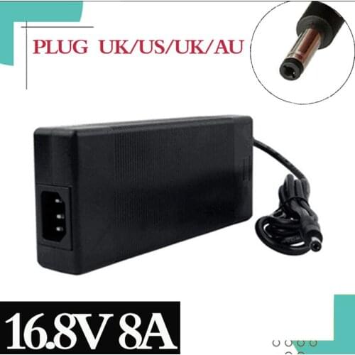 1Pcs specials 16.8V 8A polymer lithium battery charger 100-240V 5.5MM*2.1MM Portable Charger EU/AU/US/UK Plug For Electric Bike