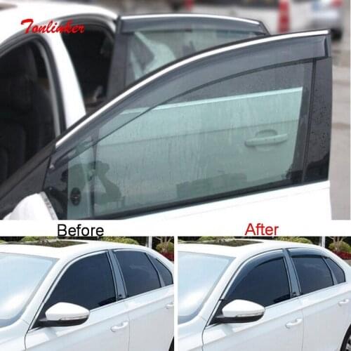 Tonlinker Modified Special Rain Shield Cover Case stickers for AUDI Q3 2013-18 Car Styling 4 PCS ABS Acrylic Cover stickers