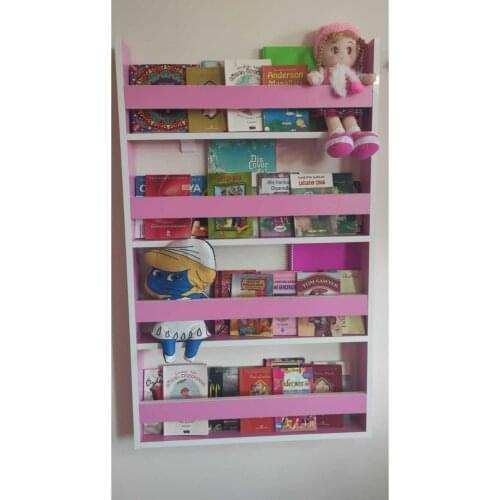 Montessori Children Room Educational Bookcase Pink Color (Laminated Chipboard) 4 Shelf made in turkiye