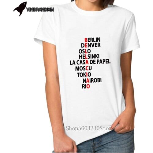 Vintage Womens Tees Short Sleeve La Case De Papel T Shirt Bella Ciao La resistencia Crewneck Tops Cotton House of Paper T-Shirt