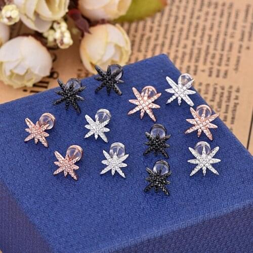 High End Fashion Zircon Earrings David Star Womens Earring Romantic Elegant Female Daily Earrings ZK30