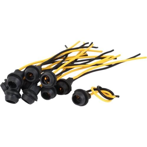 X Autohaux 10 Pcs T10 Wedge Base Light Bulb Lamp Instrument Panel Dash Board Socket Plug