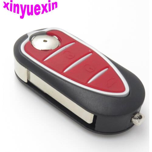 Xinyuexin For Alfa Romeo Flip Remote Car Key Shell FOB Case For Alfa Mito Giulietta 159 GTA Key Replacement Case Shell