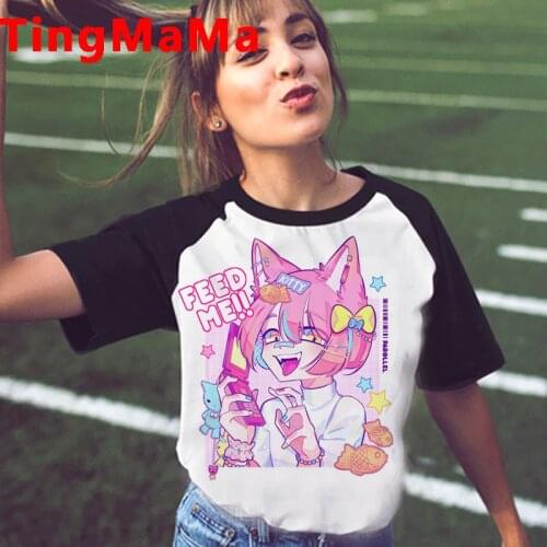 Japanese Anime Harajuku E-girls Punk clothes top tees women casual print ulzzang plus size clothes ulzzang couple clothes