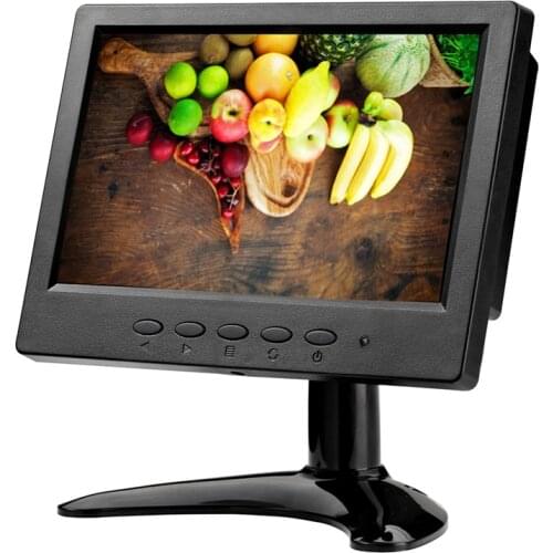 ZHIXIANDA 7" HD Monitor 1024x600 IPS LCD Screen Display Monitor Built-in Speaker for CCTV Computer Home PC Raspberry Pi