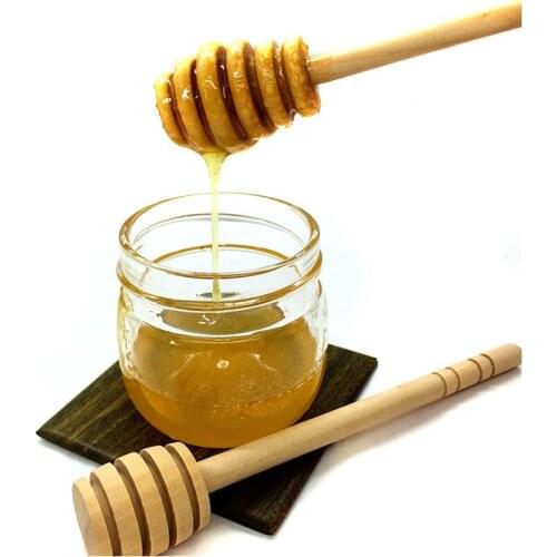 1Pc Practical Long Handle Wood Honey Spoon Mixing Stick Dipper For Honey Jar Supplies Kitchen Tools