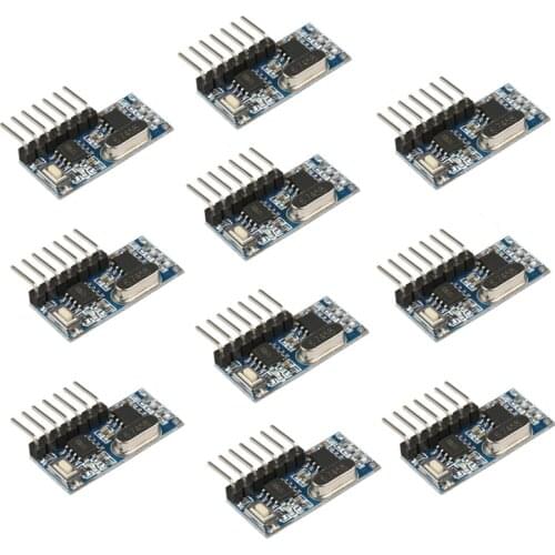 10PCS 433Mhz RF Receiver Learning Code Decoder Module 433 Mhz Wireless 4-Channel Output for Remote Controls Encoding