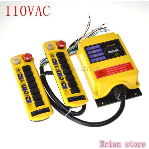 110VAC 1 Speed 2 Transmitter 7 Channel Control Hoist Crane Radio Remote Control System Controller