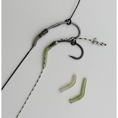 20pcs Carp Fishing Accessories Rubber Hook Sleeve Line Aligner Camouflage Color Terminal Fishing Tackle Chod Hair Rig Swivel
