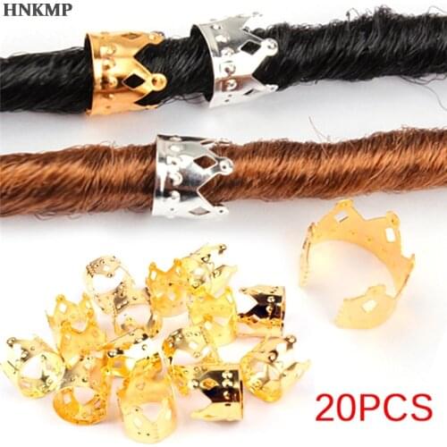 20 Pcs Silver Golden Hair Beads For Dreadlocks Hair Braid Tubes Cuffs Beads Adjustable Dreadlock Bead Clip Kids Women