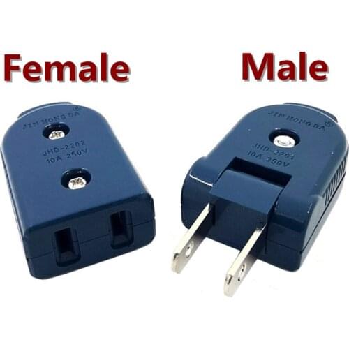 90 degree rotary power plug and socket, American connection with two flat foot joint JHD-2201 JHD-2202