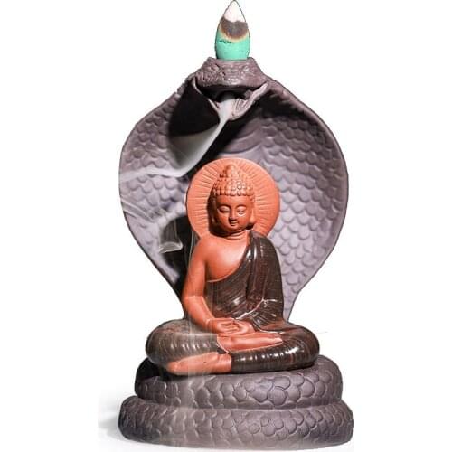 Treasure of Home Backflow Incense Burner Buddha Ceramic Craft Tearoom Ornaments Buddhism Decoration Living Room Incense Base