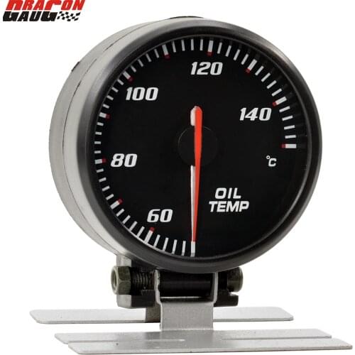 Dragon gauge 60mm Pointer Black Face Blue backlight Car Oil temp gauge temperature Meter With Sensor 50-150 Celsius