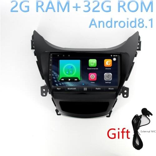 1din Quade-core Car gps navigation multimedia player For Hyundai Elantra Avante 2011 2012 2013 Android8.1 stereo radio