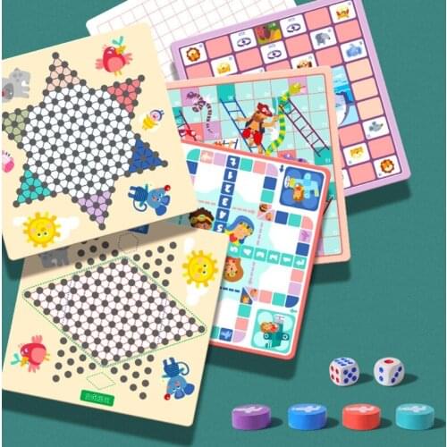 Chinese Checker Wooden Educational Board Classic Strategy Kids Family Game Toy