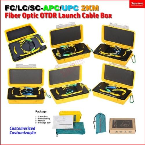 FC/LC/SC-APC/UPC Fiber Optical OTDR Launch Cable Box 2KM OTDR Zone Eliminator FC LC SC APC to UPC Toolkit SingleMode