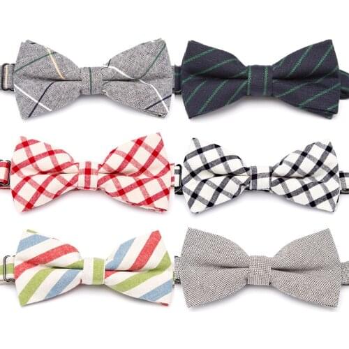 Mens Cotton Bowtie Quality Striped Necktie Wedding Fashion Jacquard Ties for Men Business Dress Shirt Gift Accessories Bow Tie