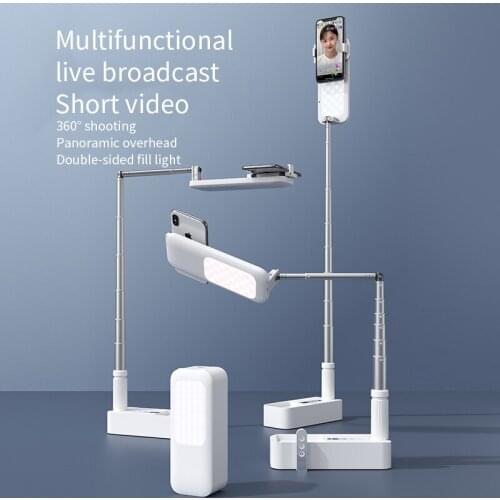 Koabbit Portable folding mobile phone holder Stand With Wireless Dimmable LED Selfie Fill Light Lamp For video call Live Selfie