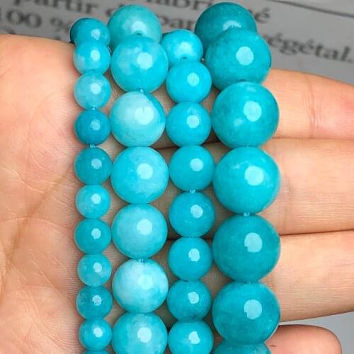 Natural Stone Round Amazonite Loose Spacer Beads for Jewelry Making Diy Woman Bracelet Necklace Pick Size 6 8 10 12mm 1 Strand