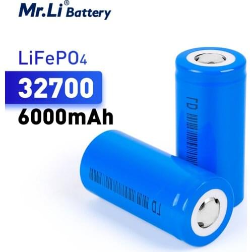 Mr.Li 32700 3.2V 6000mAh LiFePO4 Cell Rechargeable Battery cells 5C Discharge Battery For Backup Power Flashlight LED Lights