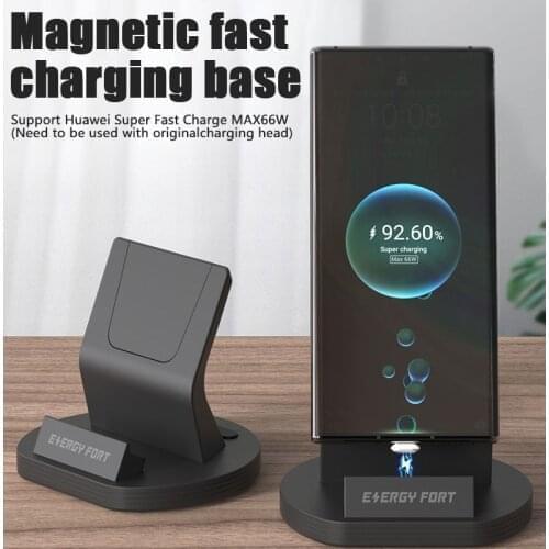Magnetic Wireless Charger 50W Fast Charging 66W Mobile Phone Vertical Base Stand for Huawei Nova8 with Non-slip Mat