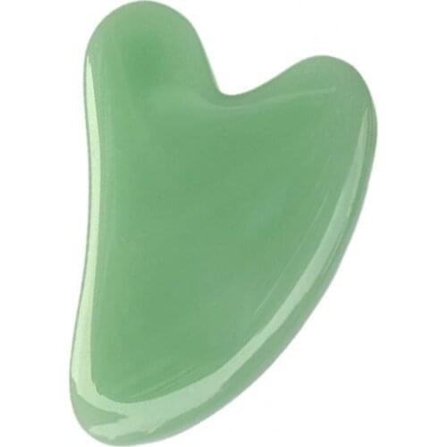Foot Body Guasha Stone Jade Color Heart-Shaped Body Massage Synthetic Neck Back Face Massage Scraper Board