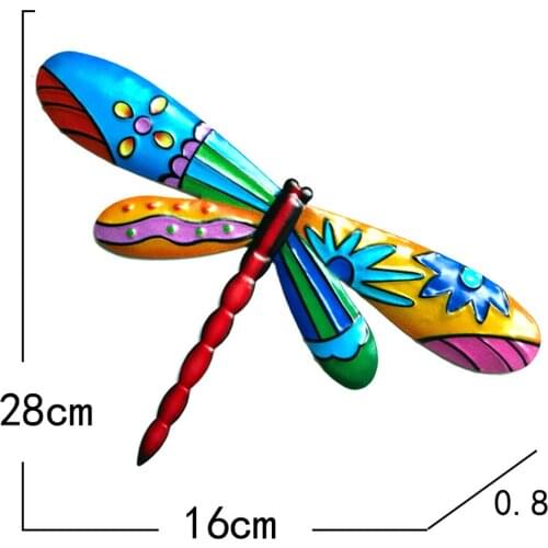 4x Metal Dragonfly Garden Wall Decor 3D Wall Art Home Patio Hanging Ornament