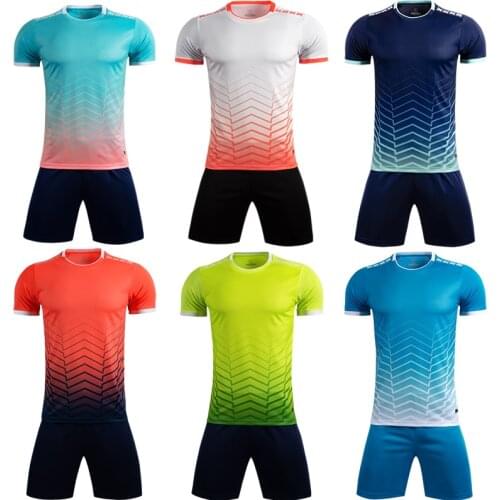 Men short sleeve green soccer jersey set blue adult football uniform boy white kids soccer shirt customized name DIY number