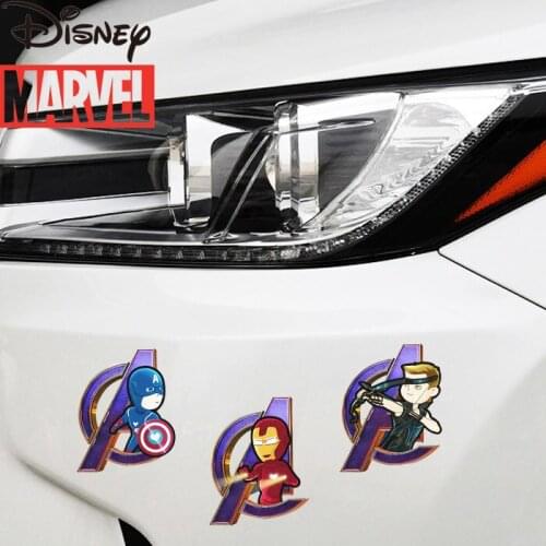 Disney Marvel Iron Man Hulk Captain Sticker Cartoon Car ProductsAmerica Fuel Tank Cap Car Motorcycle Sticker Decorative