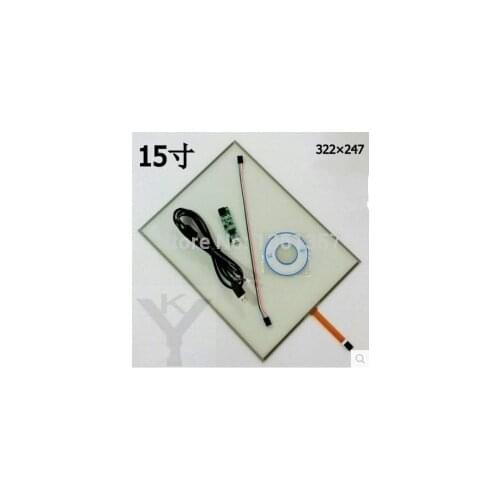 New 15 inch 4 wire resistive handwritten industrial control industry business touch panel 322*247 free shipping