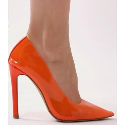 ARQA Adorable Womens Candy Color Clear Perspex Stiletto Heel Pointed toe Slip on Court Shoes