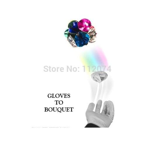 Gloves to Bouquet Magic Trick Flower Ball Appearing Magie Stage Illusion accessories Gimmick props Comedy