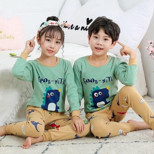 Kids Boys Dinosaur Pajamas Sets Toddler Pyjama Children Clothes Long Sleeve Sleepwear Baby Cotton Pijamas Infant Girls Homewear