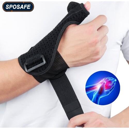 Adjustable Breathable Wrist Support Gloves Thumb Brace Protector with Steel Bar for Tenosynovitis Arthritis Hand Pain Relief