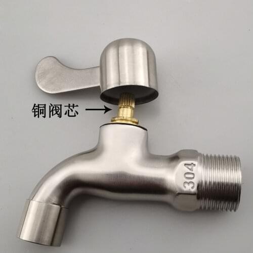 Stainless Steel Faucet G3/4 Basin Water Faucet Home Bathroom Water Tap Toilet Stainless Steel Kitchen Bathroom Tap