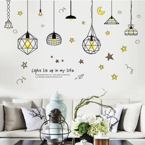 Light lit up my Life Quotes Poster Wall Sticker Droplight Posters and Prints for Living Room Bedroom Wall Art Mural