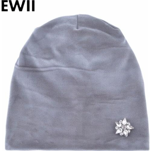 Warm winter cap skullies beanies for women novelty cat ear caps velvet knit beanie hats ladies rhinestone hat girl gorras muje