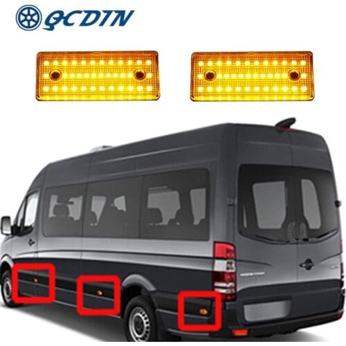 QCDIN 2PCS For Sprinter W906 1995-2006 Turn Signal Light LED Side Marker Light Blinker For Mercedes-Benz VW LT 1995-2005