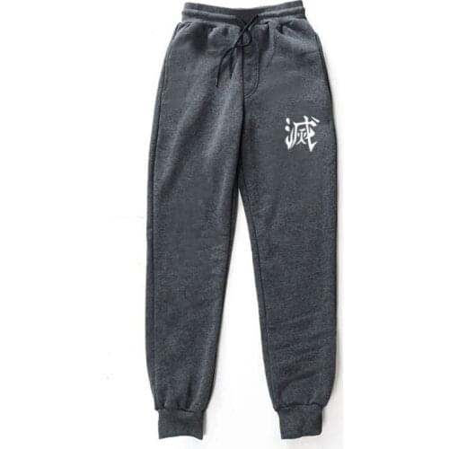 Streetwear Anime Demon Slayer Pants HipHop Sweatpants Men Joggers Casual Long Sweat Pants Print Fashion Casual Fleece Trousers
