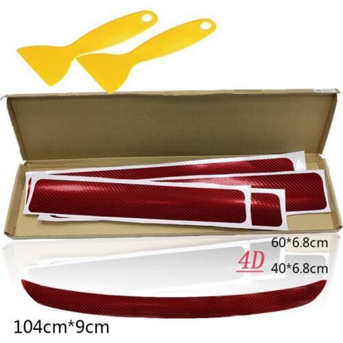 4D Carbon Fiber Protector Car-Style 2 Front door+2 Rear door Decal Stickers + Rear Bumper Stickers