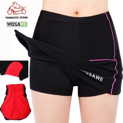 WOSAWE Motorcycle Shorts Women Girls Tennis Skirt Cycling Bike Bicycle Tennis Shorts Mini Skirt Pleated Skirt Underpants Gel Pad