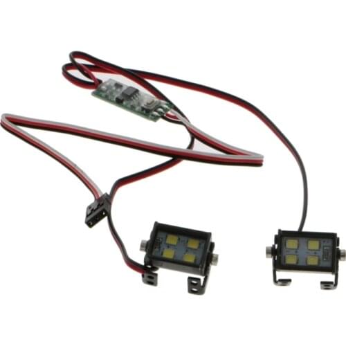 1 Pair RC Model LED Headlights Spotlights for 1/10 RC Crawler Off-Road Traxxas TRX4 Axial SCX10 RC4WD D90 TF2