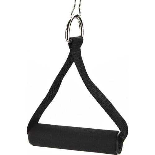 1 PCS D Ring Pull Rope Handle Arm Tricep Pulldown Training Rope Handle V Bar Gym Training Arms Strength Fitness Black