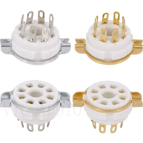 10PCS K8A 8pins Tube Socket GZC8-Y-1 For 5AR4 5U4G 7199 6V6 KT66 KT88 6SL7 6SN7 Vacuum Tube Amplifer Audio HIFI DIY
