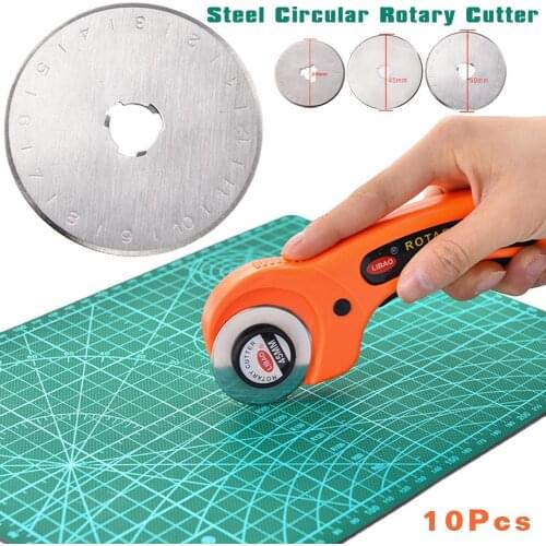18/28/45/60mm 10PCS Steel Circular Rotary Cutter Refill Blades Patchwork Fabric Leather Craft Sewing Fits Fiskars Cutters