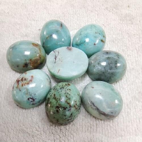 10PCS Nature Amazonite Stone Cabochons 16X19MM Oval Shape No Hole For Womens Fashion DIY Beads Accessories Good Selling Faster