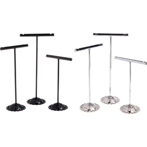 Alloy Earrings Display T-Shape Stand Showcase Jewelry Organizer Holder 3 Pcs